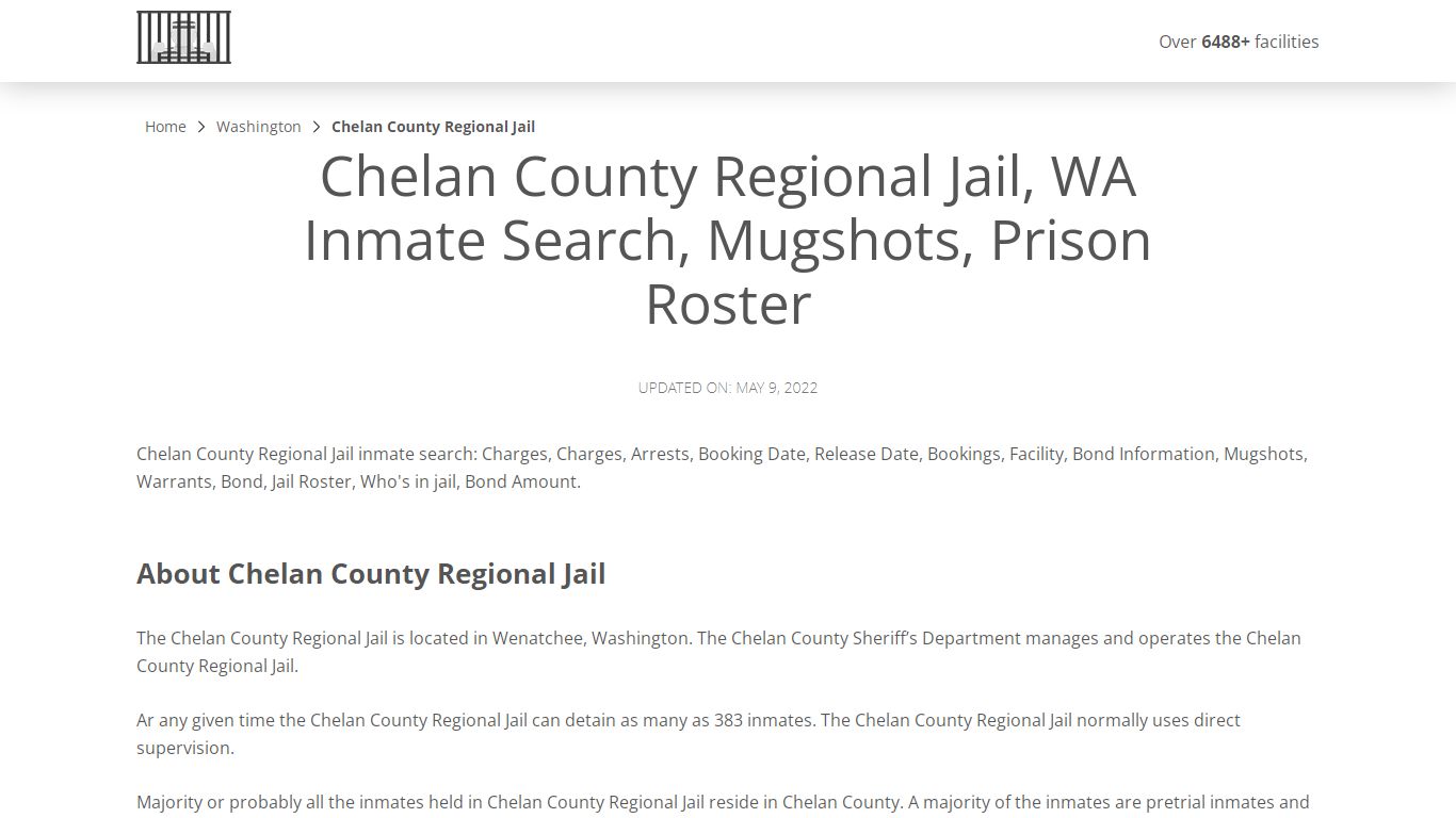 Chelan County Regional Jail, WA Inmate Search, Mugshots ...